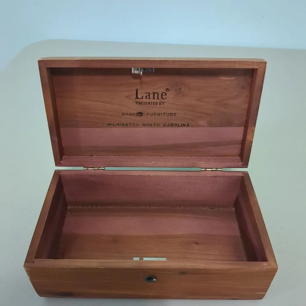 Vintage Lane Miniature Cedar Chest Jewelry Trinket Box No Key